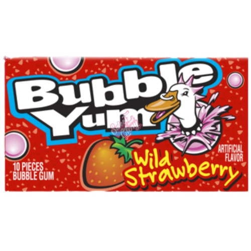 Bubble Yum Gum Wild Strawberry 80g - 12ct