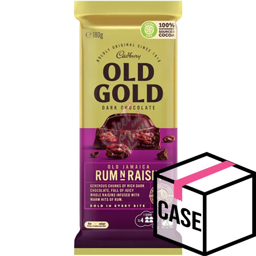 Cadbury's Old Gold Rum and Raisin Dark Chocolate AUS 180g - Case