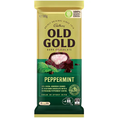 Cadbury's Old Gold Peppermint Dark Chocolate AUS 180g - 15ct