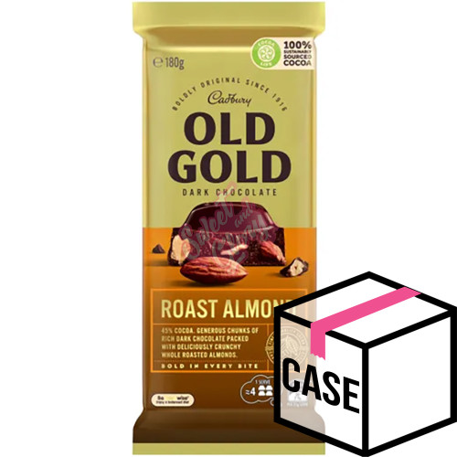 Cadbury's Old Gold Roasted Almond Dark Chocolate AUS 180g - Case