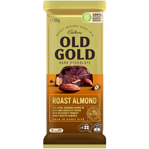 Cadbury's Old Gold Roasted Almond Dark Chocolate AUS 180g - 14ct