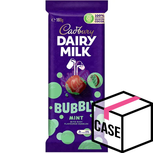 Cadbury's Dairy Milk Bubbly Mint AUS 160g - Case