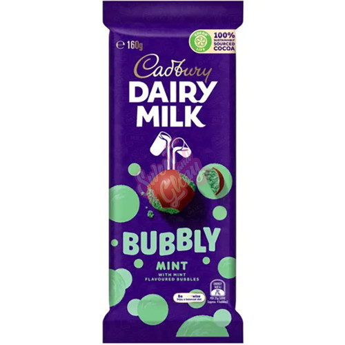 Cadbury's Dairy Milk Bubbly Mint AUS 160g - 11ct