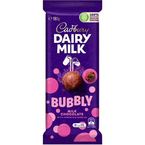 Sweet & Glory Cadbury's Dairy Milk Bubbly Milk Chocolate AUS 160g Inner