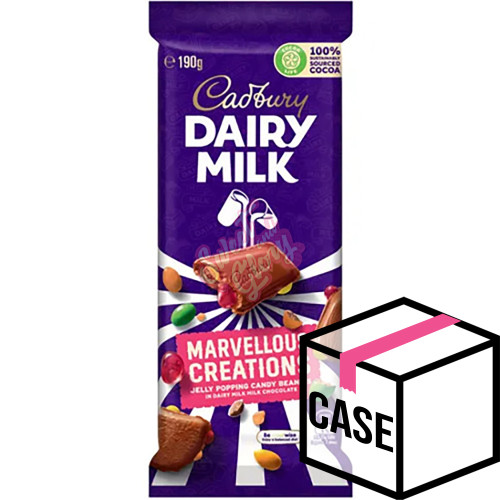 Cadbury's Dairy Milk Marvellous Creations Jelly Popping Candy Beans AUS 190g - Case