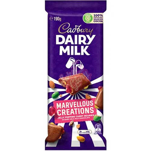 Cadbury's Dairy Milk Marvellous Creations Jelly Popping Candy Beans AUS 190g - 16ct