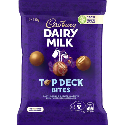Cadbury's Dairy Milk Top Deck Bites Peg Bag AUS 135g - 14ct