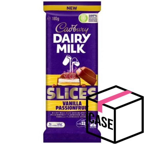 Cadbury's Dairy Milk Slices Vanilla Passionfruit AUS 180g - Case