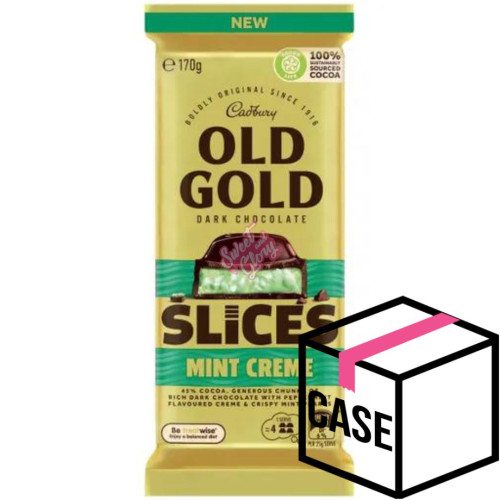 Cadbury's Old Gold Dark Chocolate Slices Mint Creme AUS 170g - Case