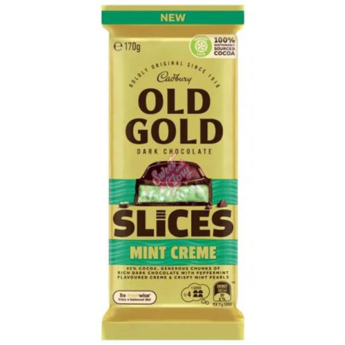 Cadbury's Old Gold Dark Chocolate Slices Mint Creme AUS 170g - 16ct
