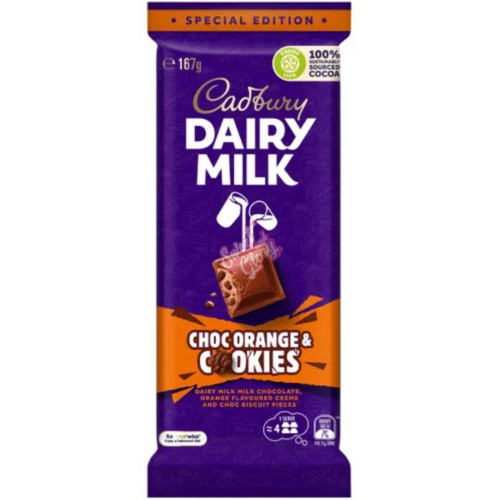 Cadbury's Dairy Milk Choc Orange & Cookies (AUS) 167g - 16ct
