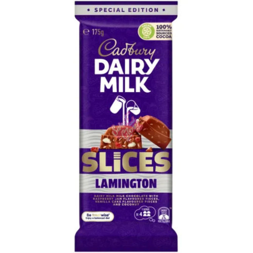 Cadbury's Dairy Milk Slices Lamington AUS 175g - 16ct