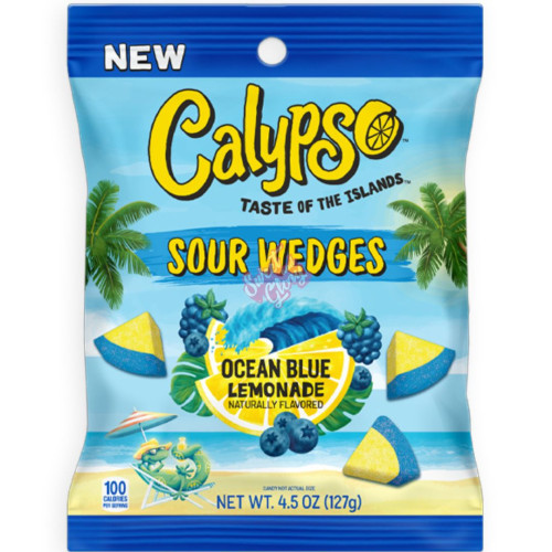 Calypso Sour Wedges Ocean Blue Lemonade 127g - 12ct