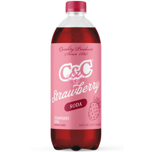 C&C Soda Strawberry Bottle 710ml - 24ct