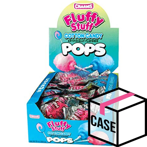 Charms Fluffy Stuff Cotton Candy Lollipops 17g - Case