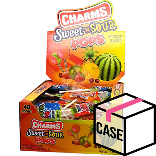 Charms Pop Sweet & Sour Lollipops 17g - Case