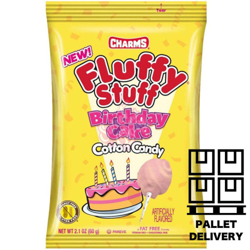 Charms Fluffy Stuff Birthday Cake Cotton Candy 60g - 24ct