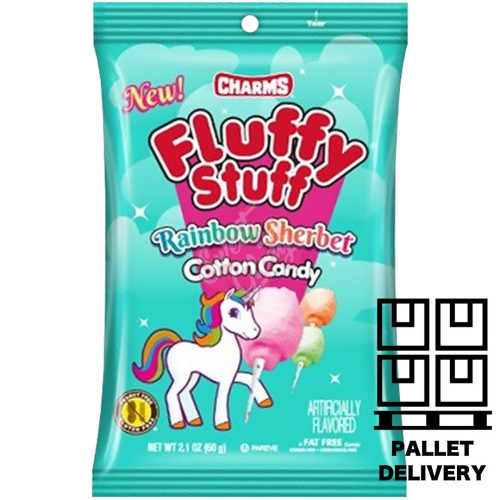Charms Fluffy Stuff Rainbow Sherbet Cotton Candy 60g - 24ct
