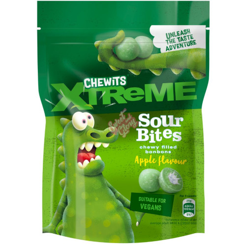 Chewits Xtreme Sour Bites Apple 115g - 10ct