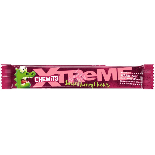 Chewits Xtreme Sour Cherry Chews 34g - 24ct