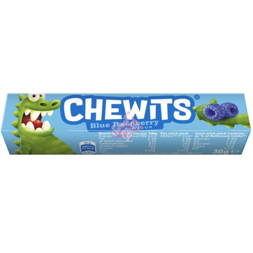 Chewits Blue Raspberry Stick Pack 30g - Case