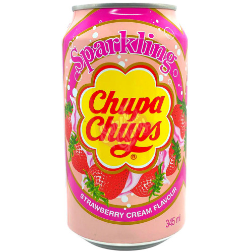 Chupa Chups Sparkling Strawberry & Cream 345ml - 24ct