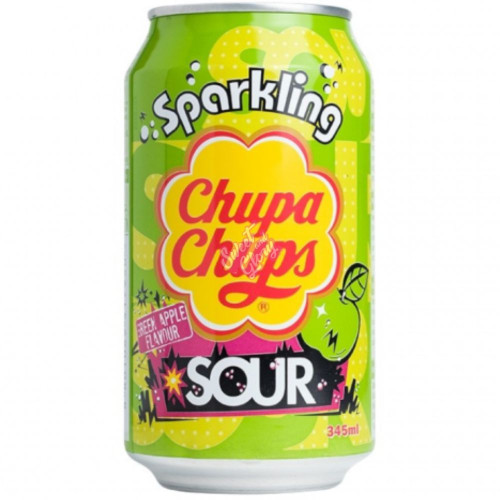 Chupa Chups Sour Green Apple 345ml - 24ct
