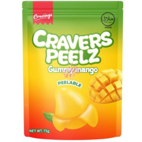 Cravers Peelz Gummy Mango 75g - 12ct
