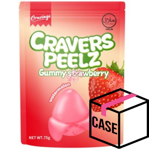 Cravers Peelz Gummy Strawberry 75g - Case