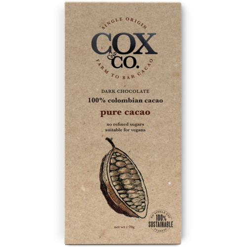 Cox & Co. 100% Cacao 70g - 6ct
