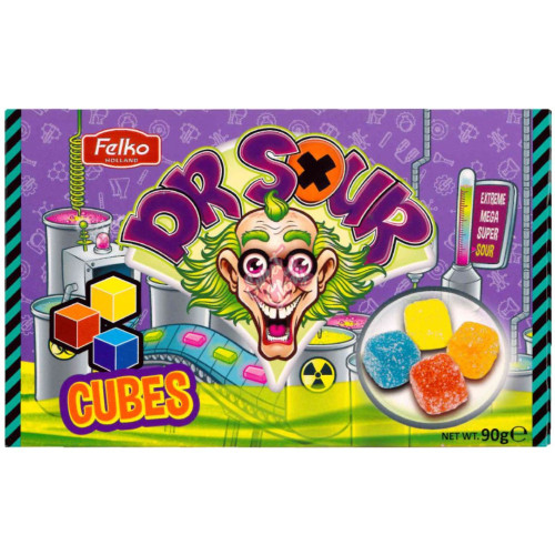 Dr Sour Sour Cubes Theatre Box 90g - 12ct