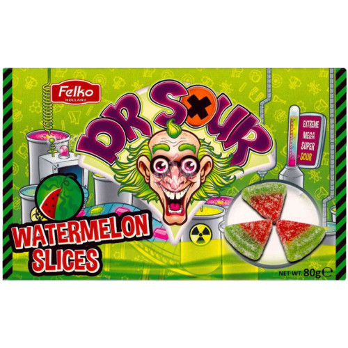 Dr Sour Sour Watermelon Slices Theatre Box 90g - 12ct