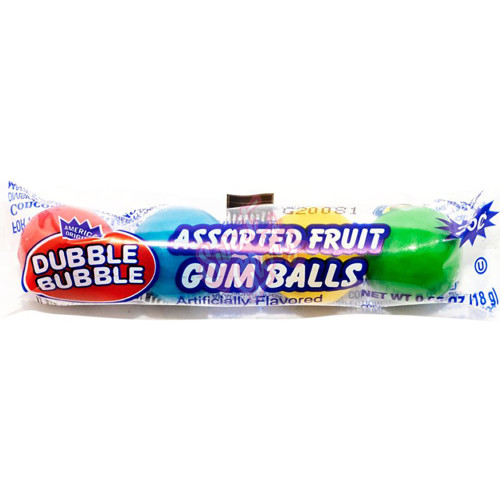 Dubble Bubble Assorted Fruit Gumballs 18g - 36ct