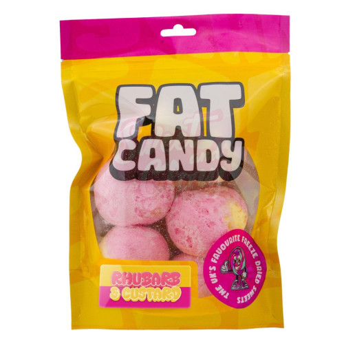 Fat Candy Freeze Dried Rhubarb and Custard 50g - 6ct