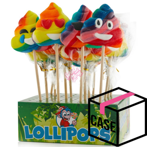 Felko Rainbow Emoji Poo Lollipops 65g - Case