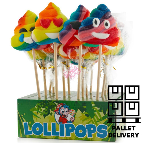 Felko Rainbow Emoji Poo Lollipops 65g - 16ct