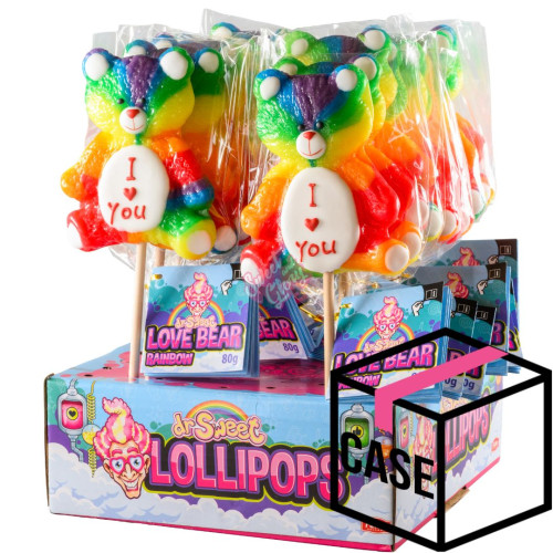 Love Bear Rainbow Pops 80g - Case - THIS IS PALLET DELIVERY ONLY