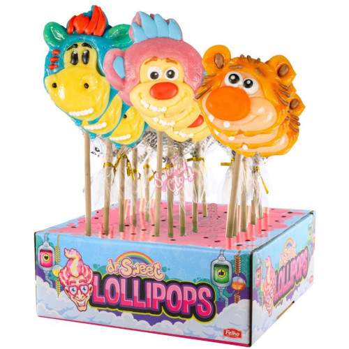 Sweet Animals Lollipops Mix 45g - 24ct