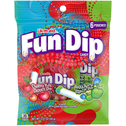 Lik-M-Aid Fun Dip Peg Bag 58g - 12ct