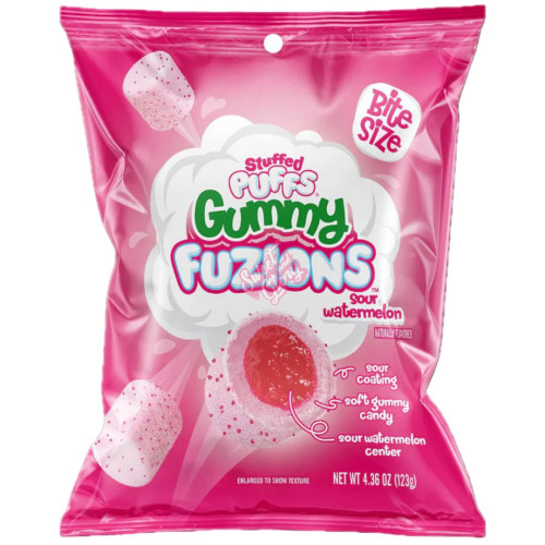 Stuffed Puffs Gummy Fuzions Sour Watermelon 120g - 8ct
