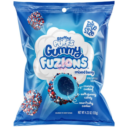 Stuffed Puffs Gummy Fuzions Mixed Berry 120g - 8ct