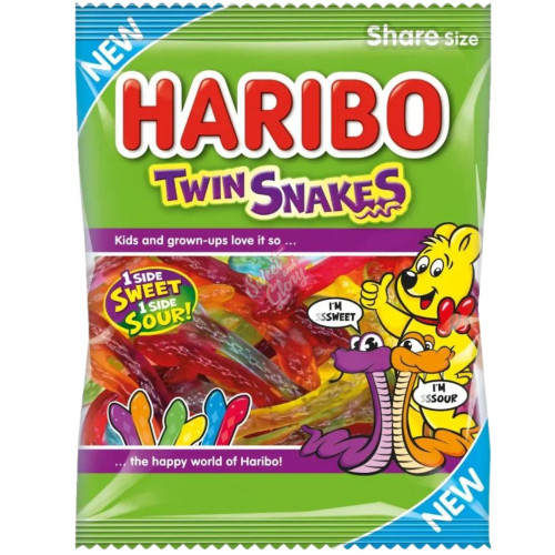 Haribo Twin Snakes 141g - 12ct