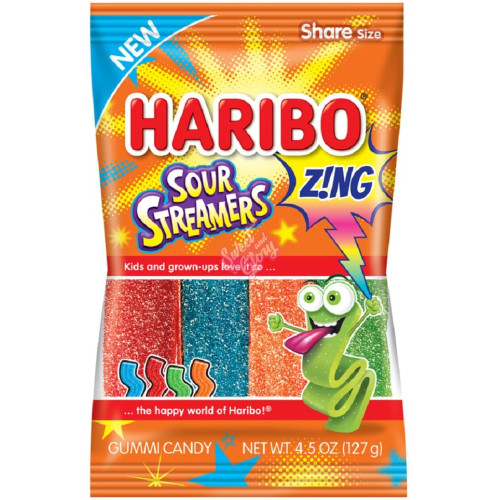 Haribo Sour Streamers 128g - 12ct