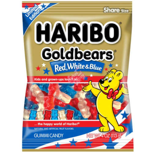 Haribo Gold Bears Red, White & Blue 113g - 12ct