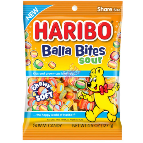 Haribo Balla Bites Sour 128g - 12ct