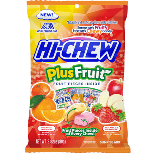 Hi-Chew Plus Fruit Sunrise Mix Peg Bag 80g - 6ct