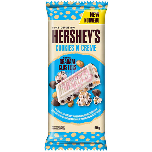Hershey's King Size Cookies & Creme w. Graham Clusters Bar 90g (CAN) - 14ct