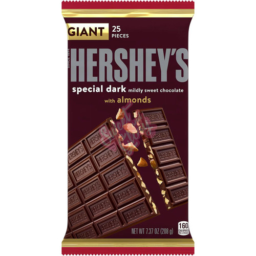 Hershey's Special Dark with Almonds Giant Bar 209g - 12ct