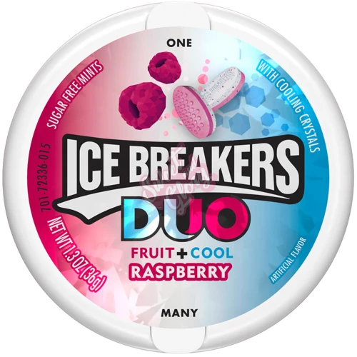Ice Breakers Duo Mints Raspberry 36g - 8ct