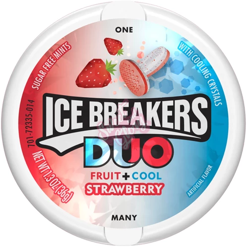 Ice Breakers Duo Mints Strawberry 36g - 8ct